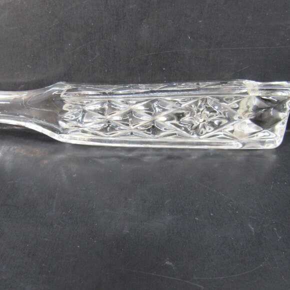 Vintage Anchor Hocking Wexford Pressed Glass Diamond Pattern Salad Serving Set - Picture 6 of 6
